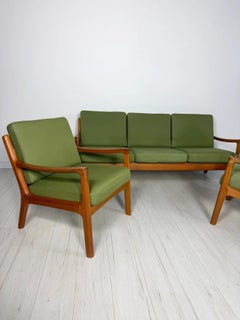 1960s Senator 3-Seater Teak Sofa and 2 Armchairs Lounge Set by Ole Wanscher