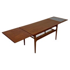 1960s Vintage Danish Mid-Century Extendable Teak Coffee Table by Trioh Møbler