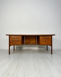 1960s Vintage Freestanding Danish Teak Writing Desk by Peter Løvig Nielsen