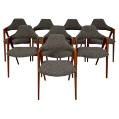1960s Set of 8 Compass Teak Dining Chairs by Kai Kristiansen for Schou Andersen