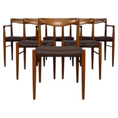 Anni '60: set di 6 sedie da pranzo vintage danesi in teak firmate H.W. A. Klein per Bramin