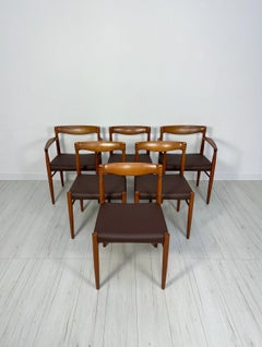 Anni '60: set di 6 sedie da pranzo vintage danesi in teak firmate H.W. A. Klein per Bramin