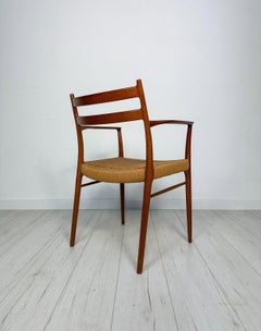 Dänischer GS700-Esszimmerstuhl aus Teakholz und Papierkord aus den 1950er Jahren von Arne Wahl Iversen