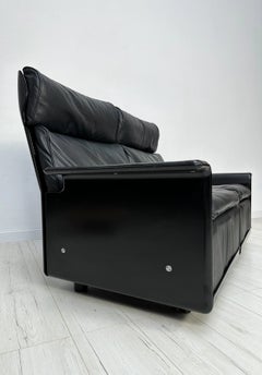 Divano a due posti in pelle 620 vintage degli anni '70, disegnato da Dieter Rams per Vitsoe