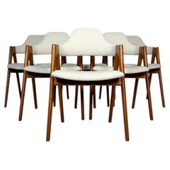 1960s Set of 6 Compass Teak Dining Chairs by Kai Kristiansen for Schou Andersen