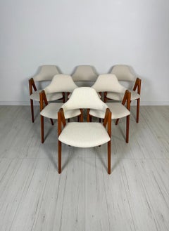 1960s Set of 6 Compass Teak Dining Chairs by Kai Kristiansen for Schou Andersen