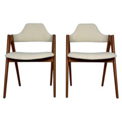 1960s Set of 2 Compass Teak Dining Chairs by Kai Kristiansen for Schou Andersen