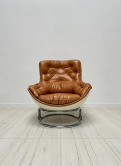 Ensemble de fauteuils « Karate » vintage en cuir des années 1960, créé par Michel Cadestin pour Airborne