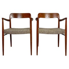 1950s Set of 2 Danish Teak Dining Chairs No. 56 by Niels O. Møller