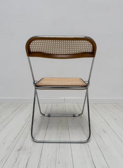 1960s Vintage Plia Cane Folding Chair by Giancarlo Piretti for Anonima Castelli