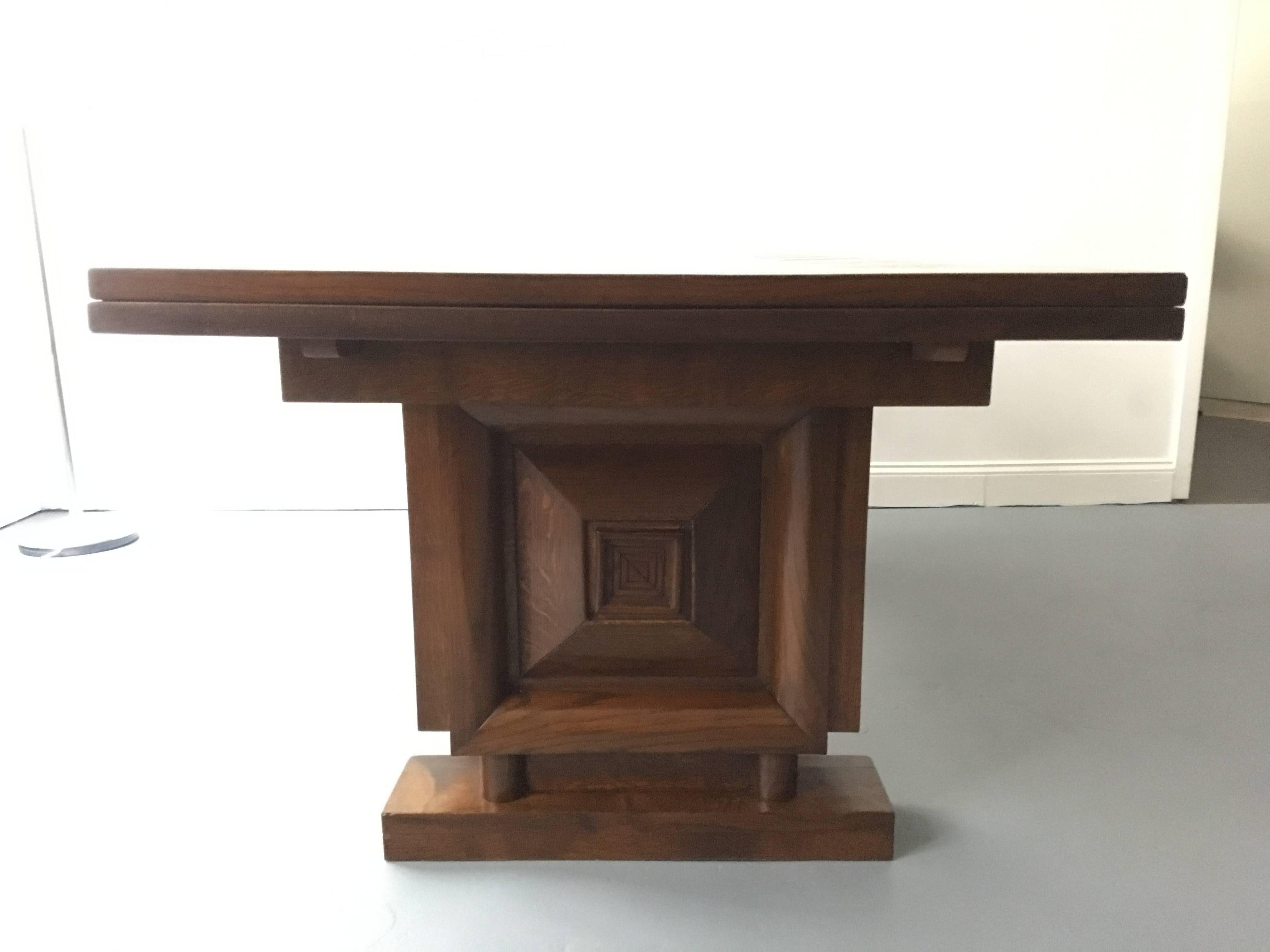 Oak Dining Table by Charles Dudouyt In Good Condition For Sale In New York, NY