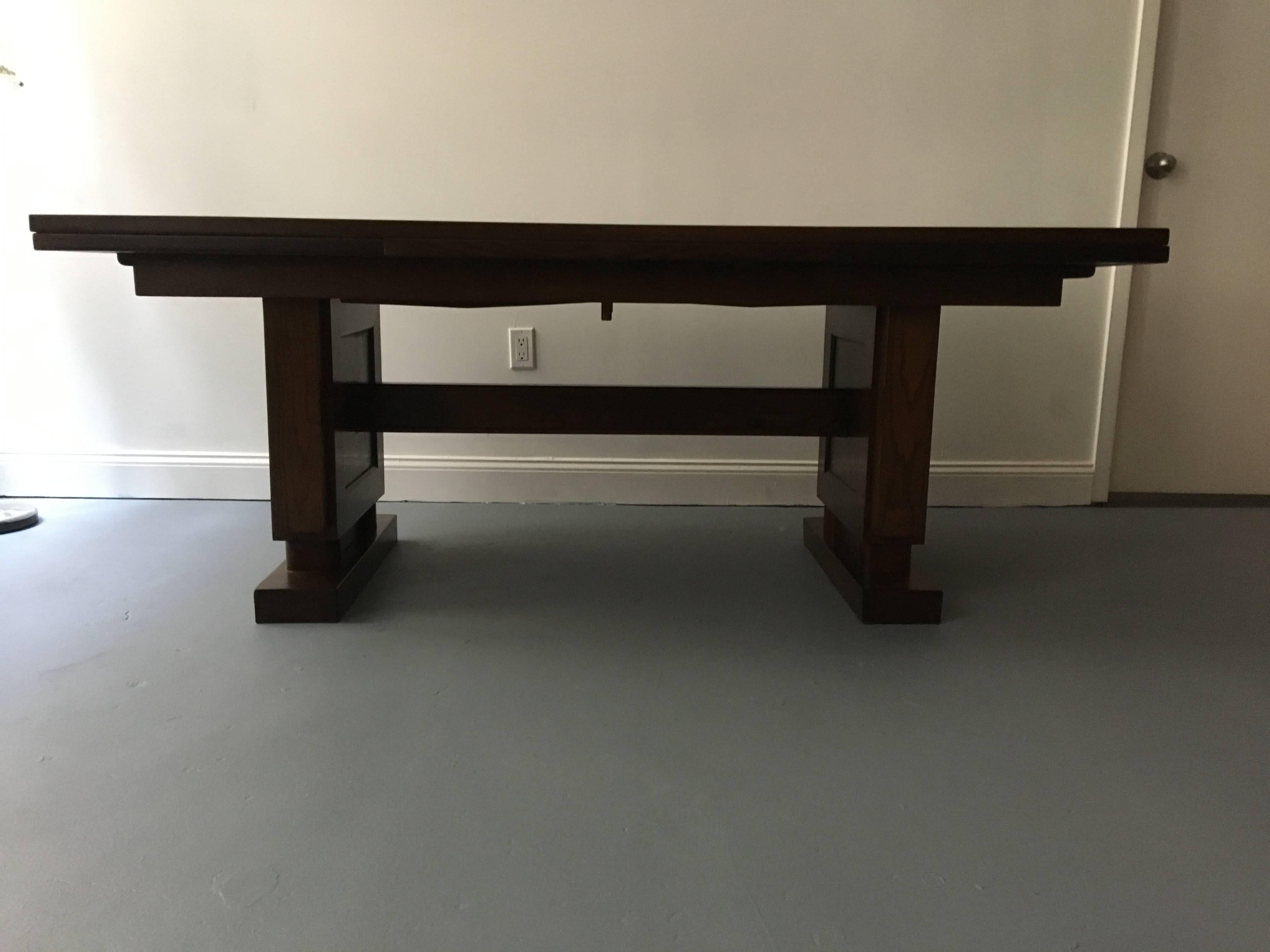 Oak Dining Table by Charles Dudouyt For Sale 2