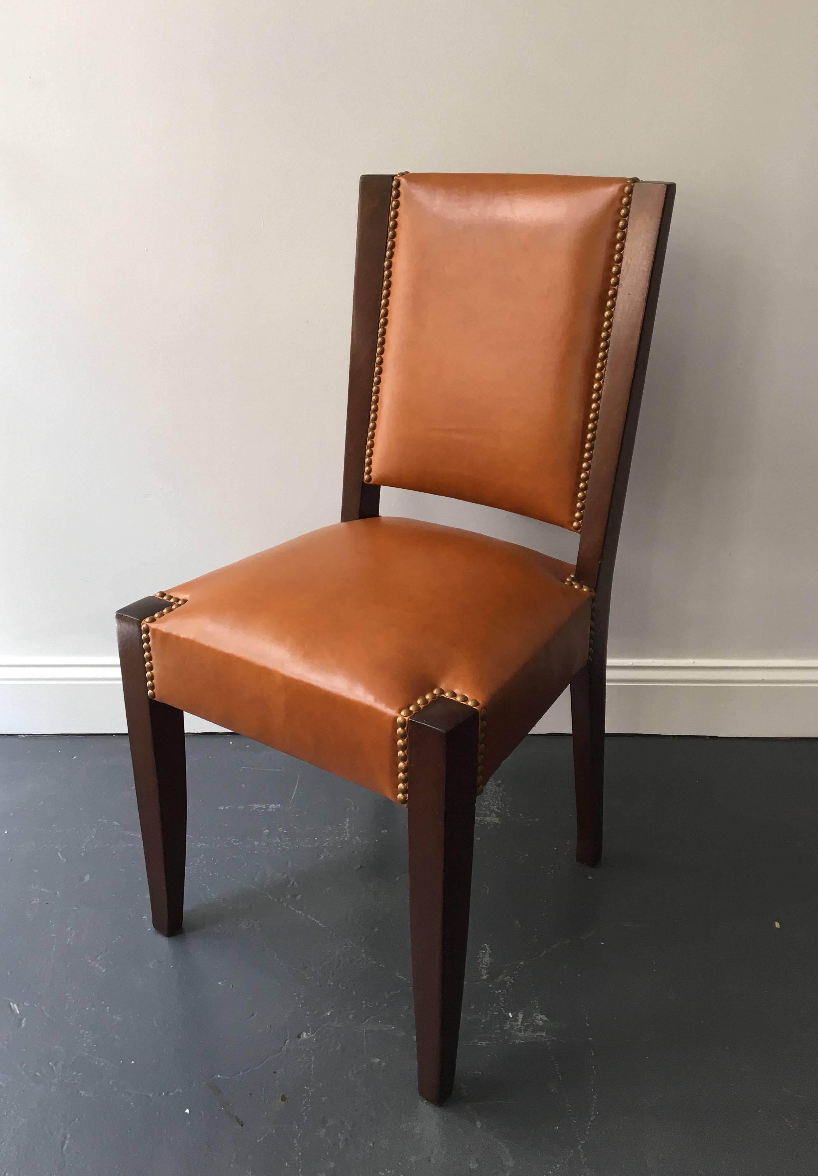 Set of two mahogany desk or dining chairs.
