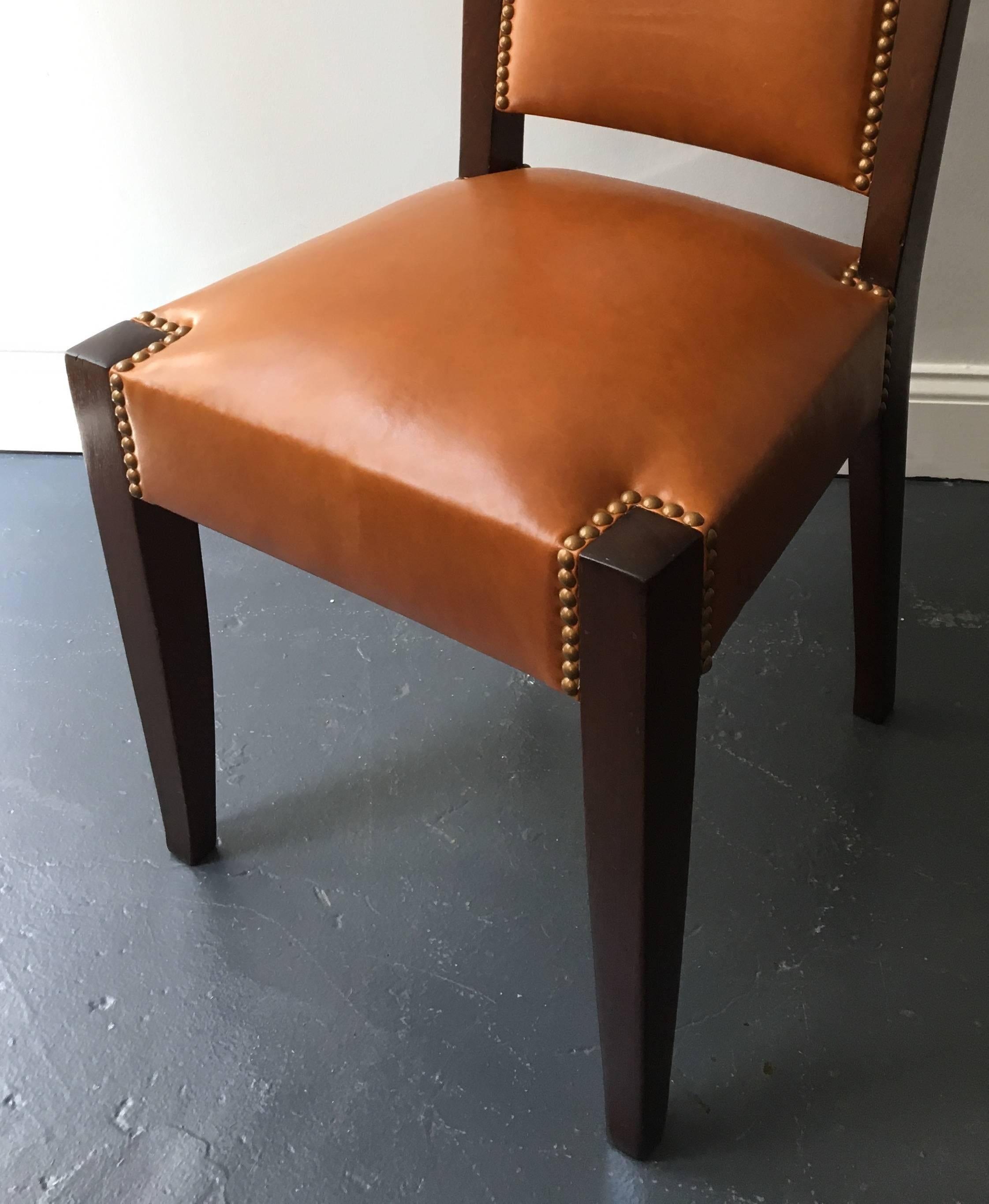 French Set of two Mahogany Chairs by Andre Sornay For Sale