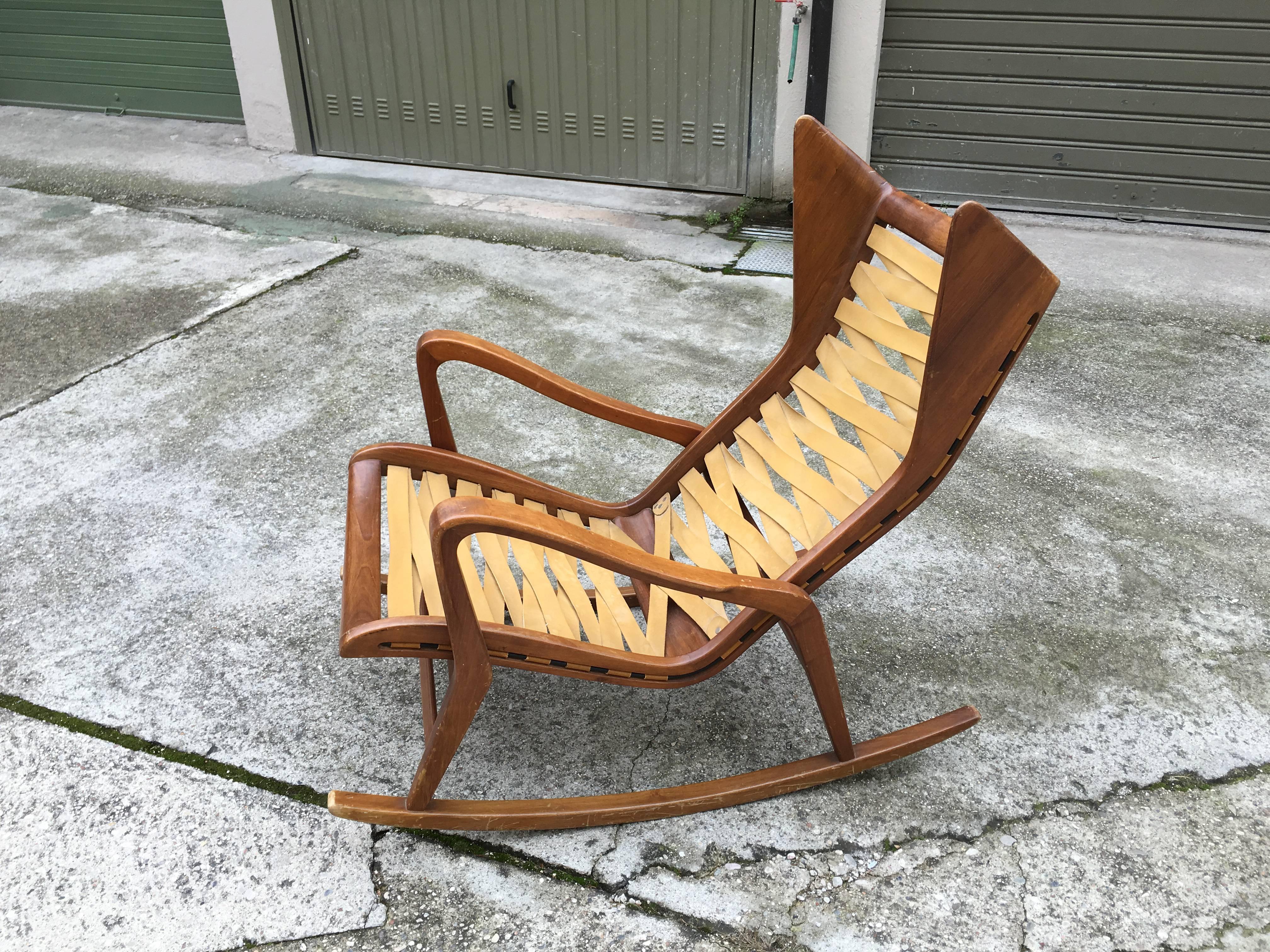Italian Rocking Chair by Gio Ponti, Manufactured by Cassina