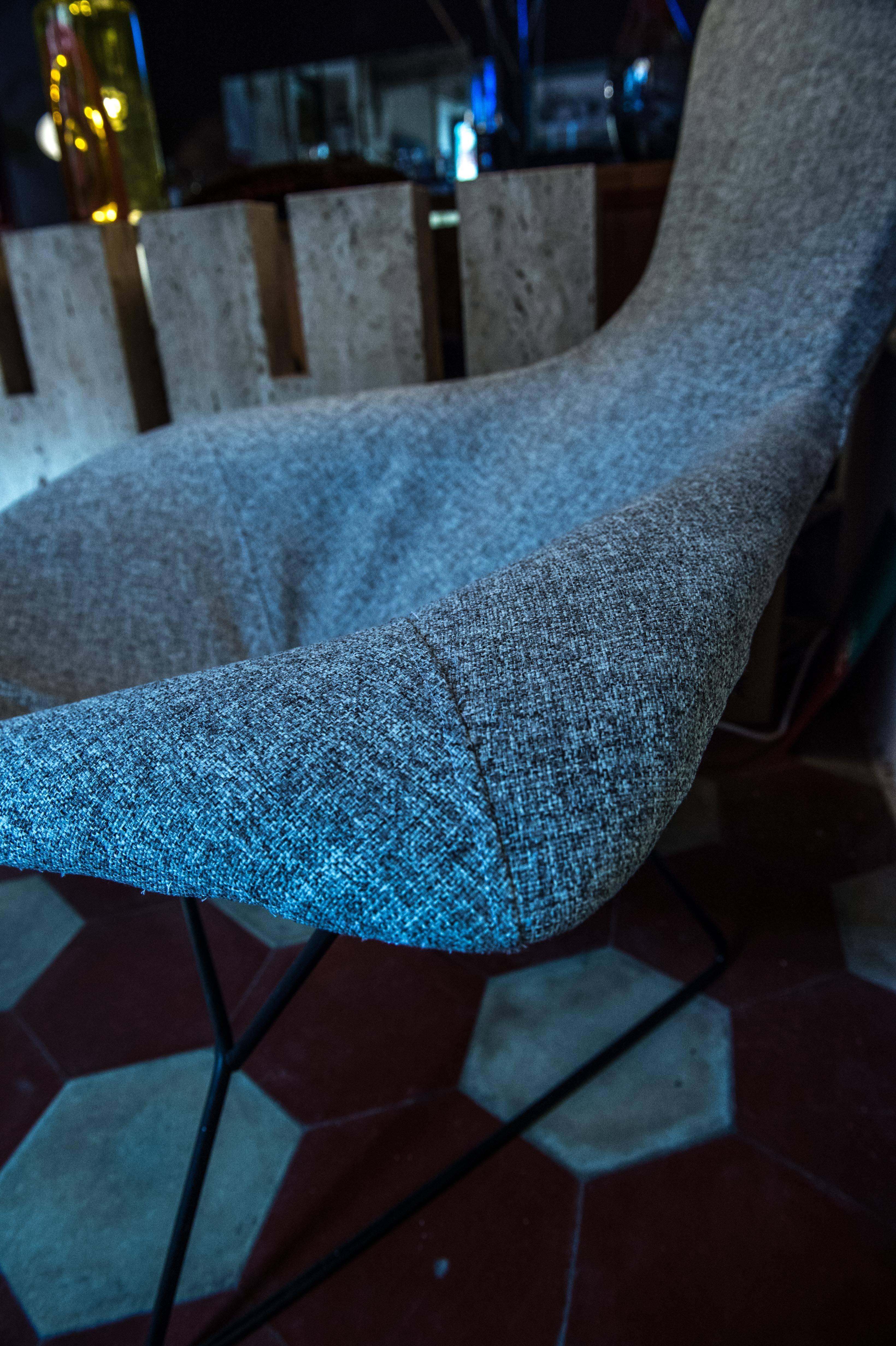 Metal Bird Chair and Ottoman by Harry Bertoia for Knoll