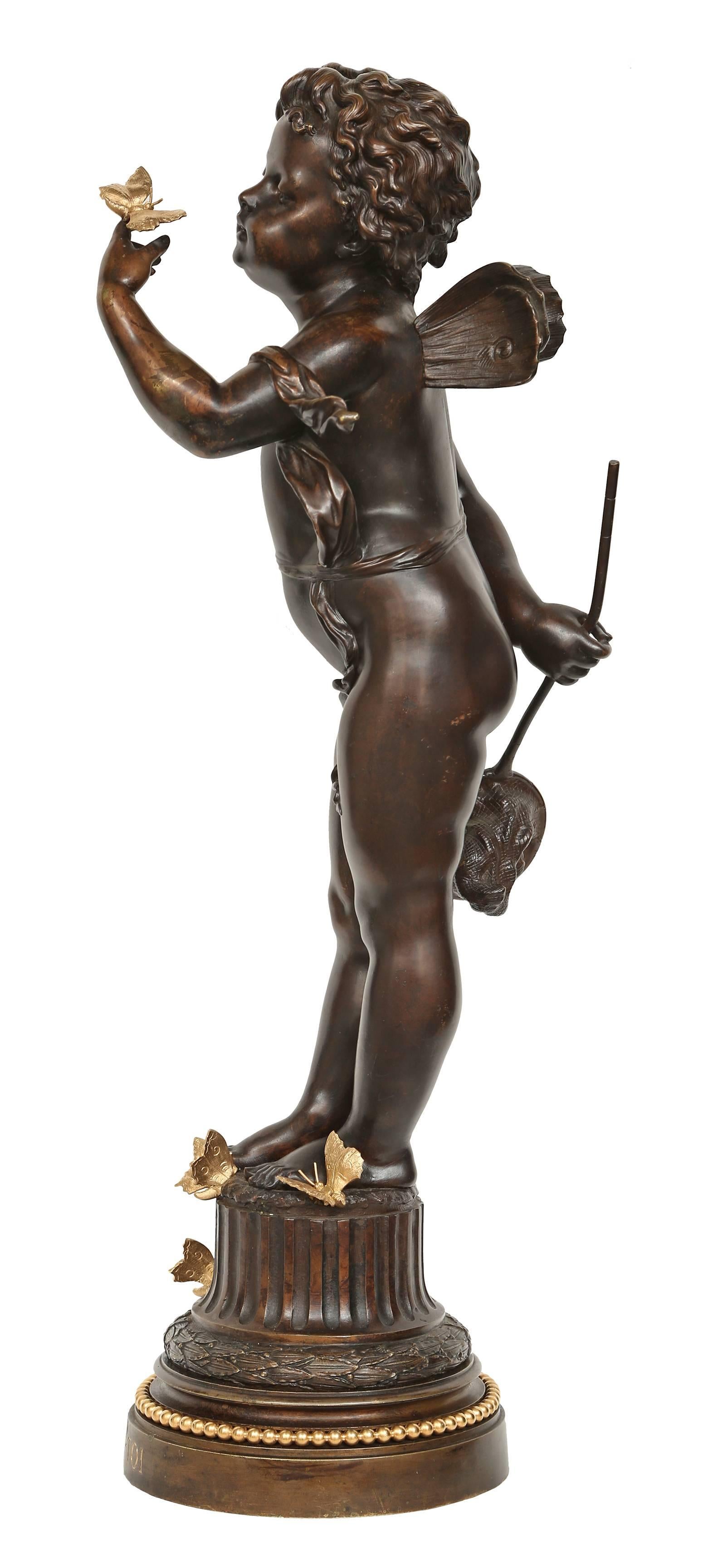 French 19th Century Patinated Bronze Statue Attributed to Fervill Suan In Excellent Condition In West Palm Beach, FL