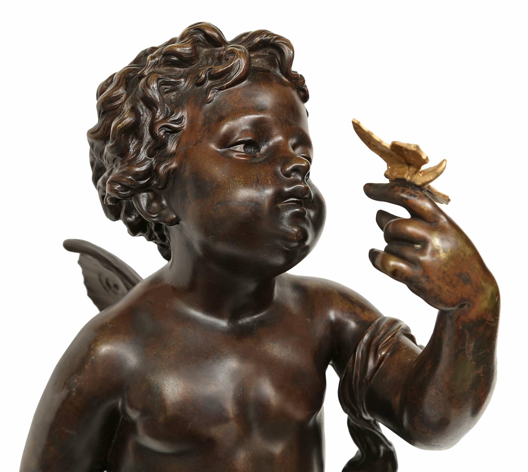 French 19th Century Patinated Bronze Statue Attributed to Fervill Suan 4