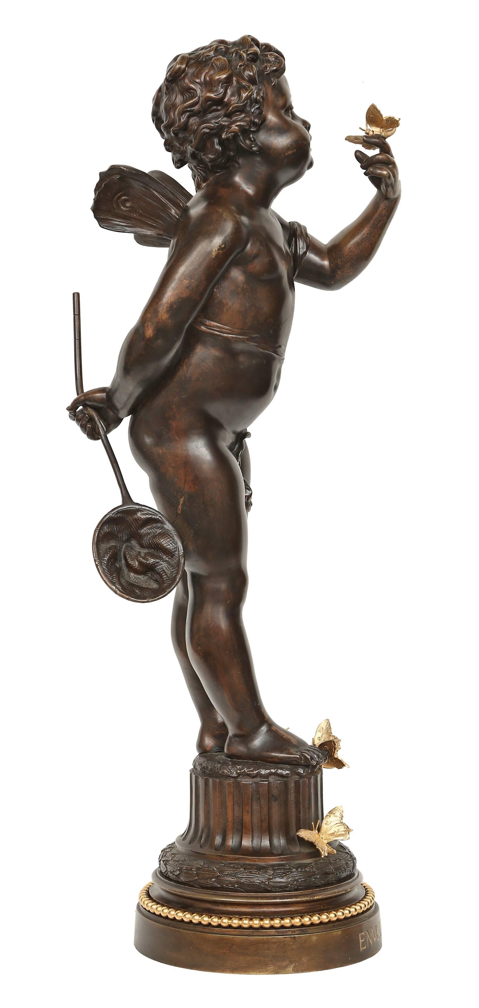 French 19th Century Patinated Bronze Statue Attributed to Fervill Suan 3