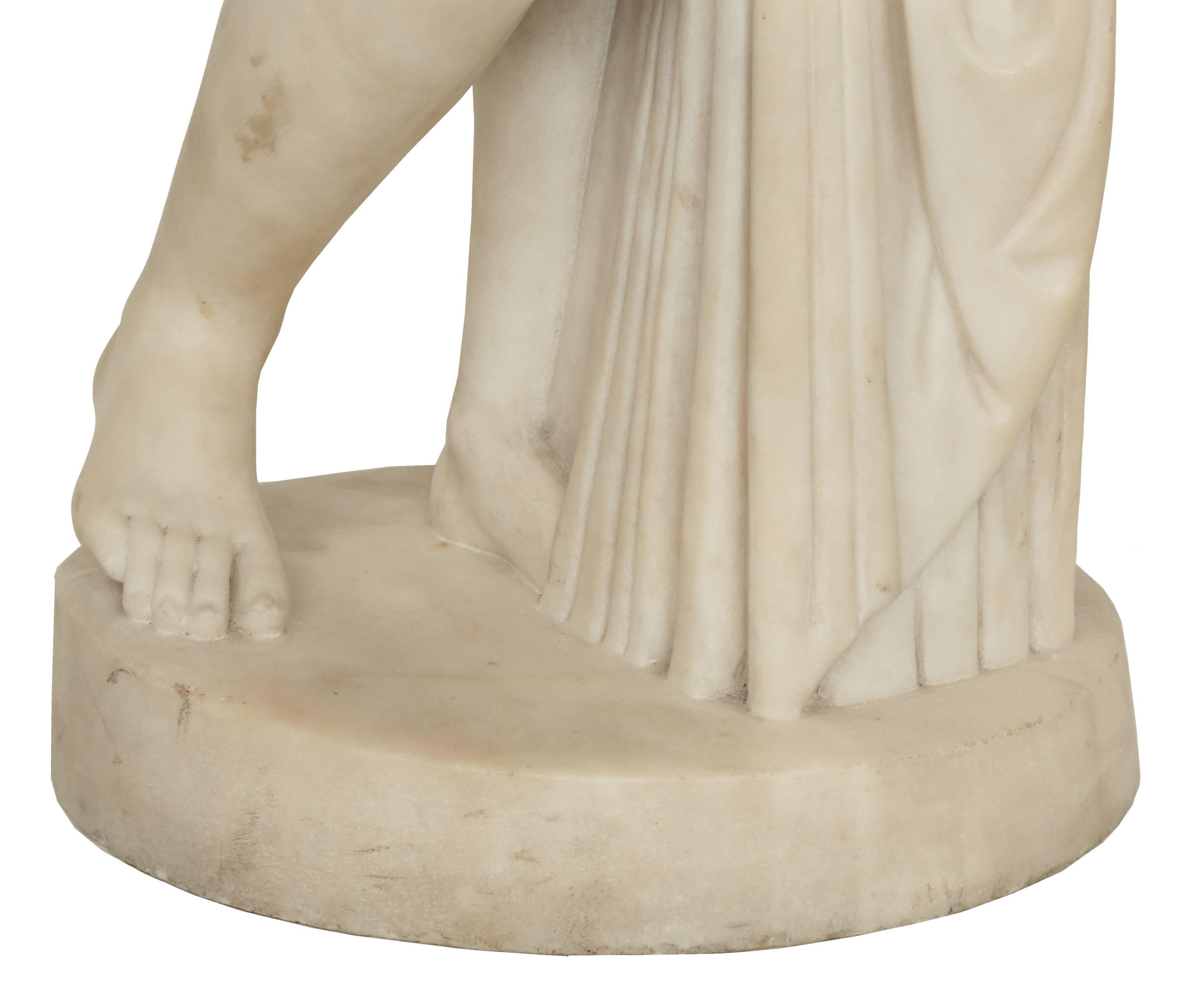 19th Century White Carrara Marble Sculpture of Venus, Signed J VACCA NAPOLI 1809 3