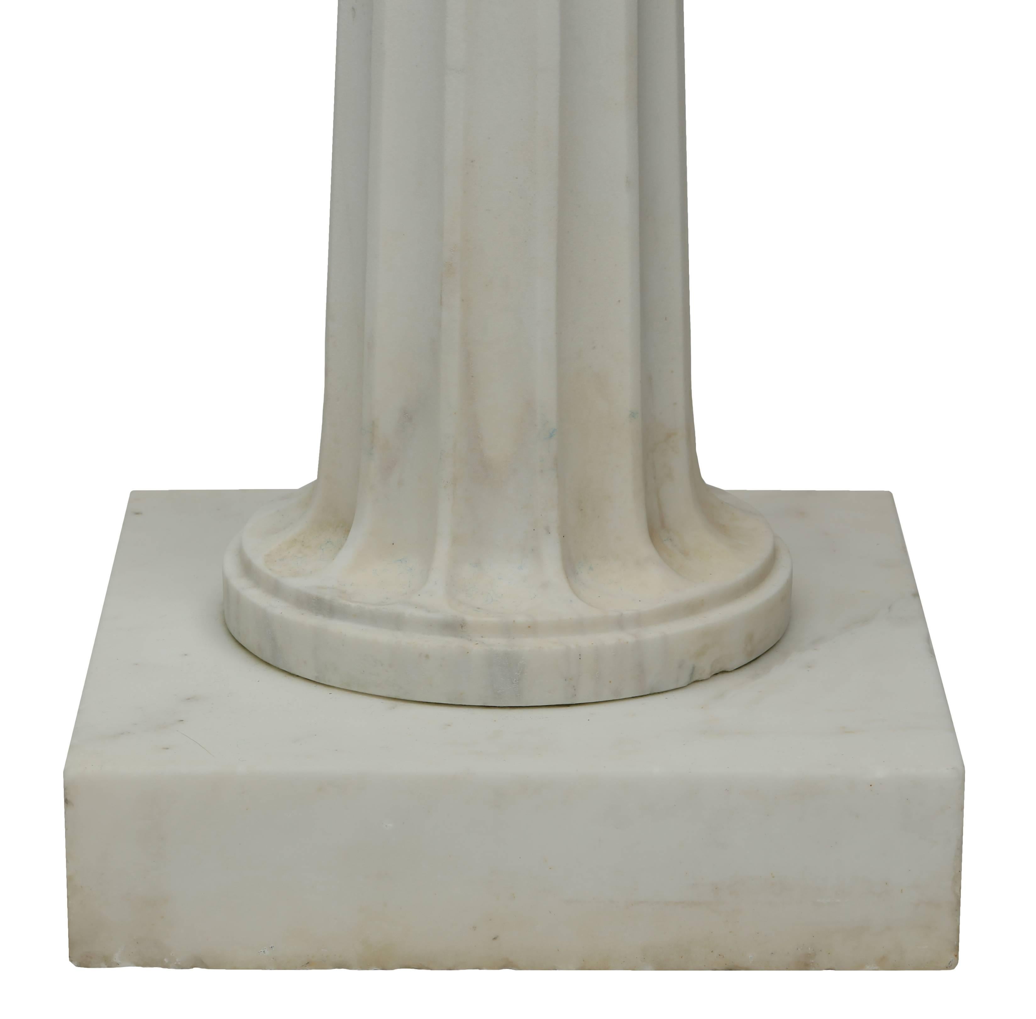 Italian 19th Century Neoclassical Style White Carrara Marble Bird Bath 3