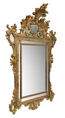 True Pair of Italian 19th Century Louis XIV St. Giltwood Mirrors