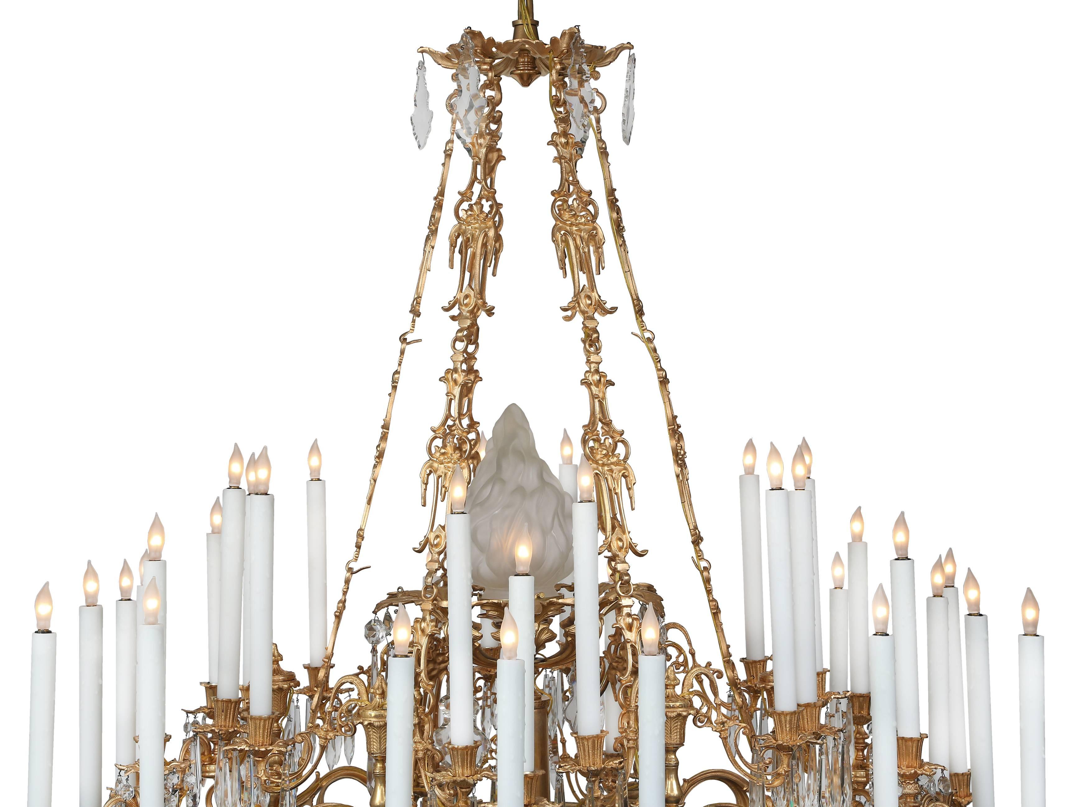 French 19th Century Renaissance Style Ormolu and Baccarat Crystal Chandelier 2
