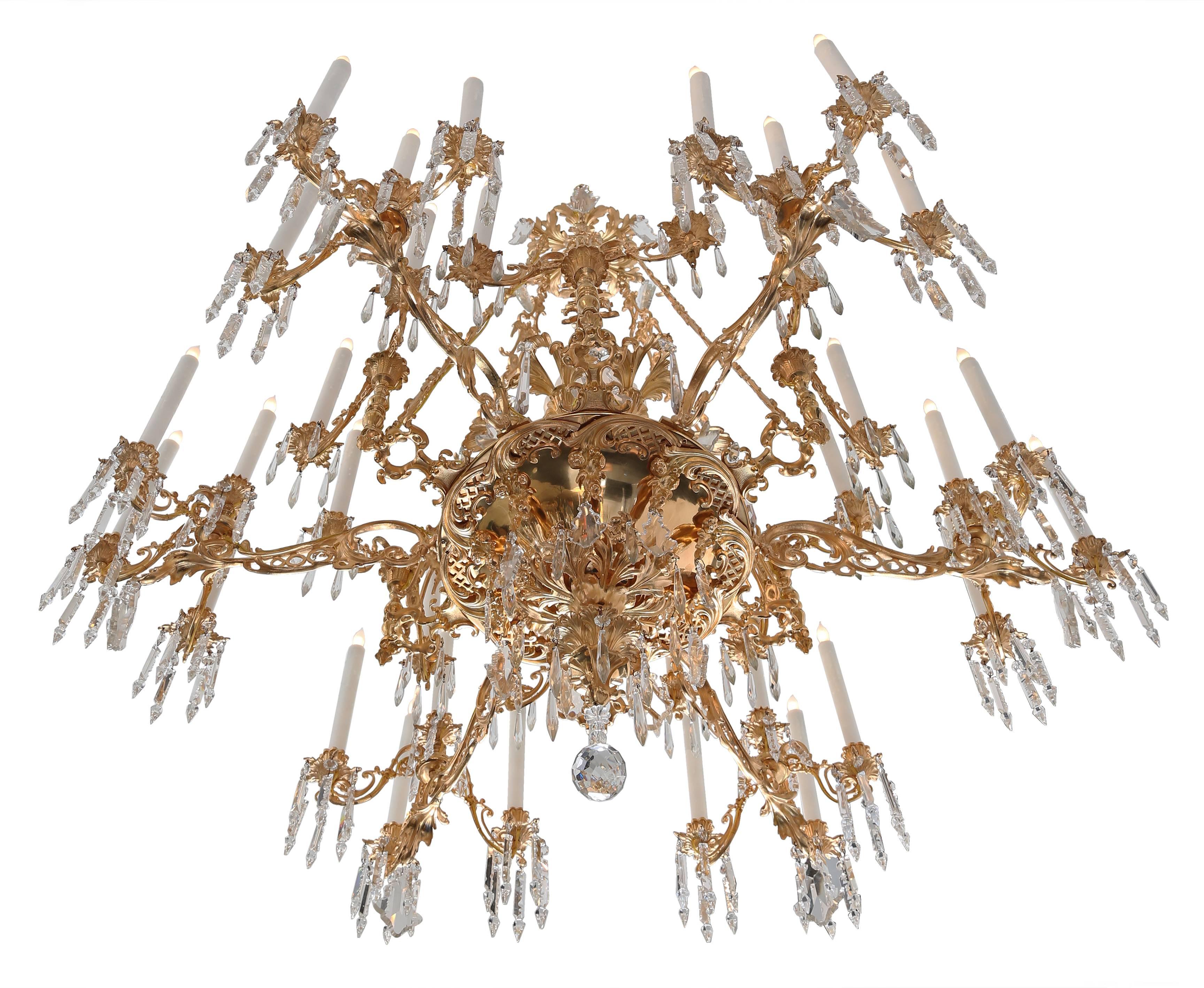 French 19th Century Renaissance Style Ormolu and Baccarat Crystal Chandelier 4
