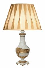 Pair of French 19th Century Louis XVI Style Marble and Ormolu Lamps