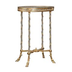 French 19th Century Louis XVI St. Silvered Bronze and Ormolu Oval Side Table