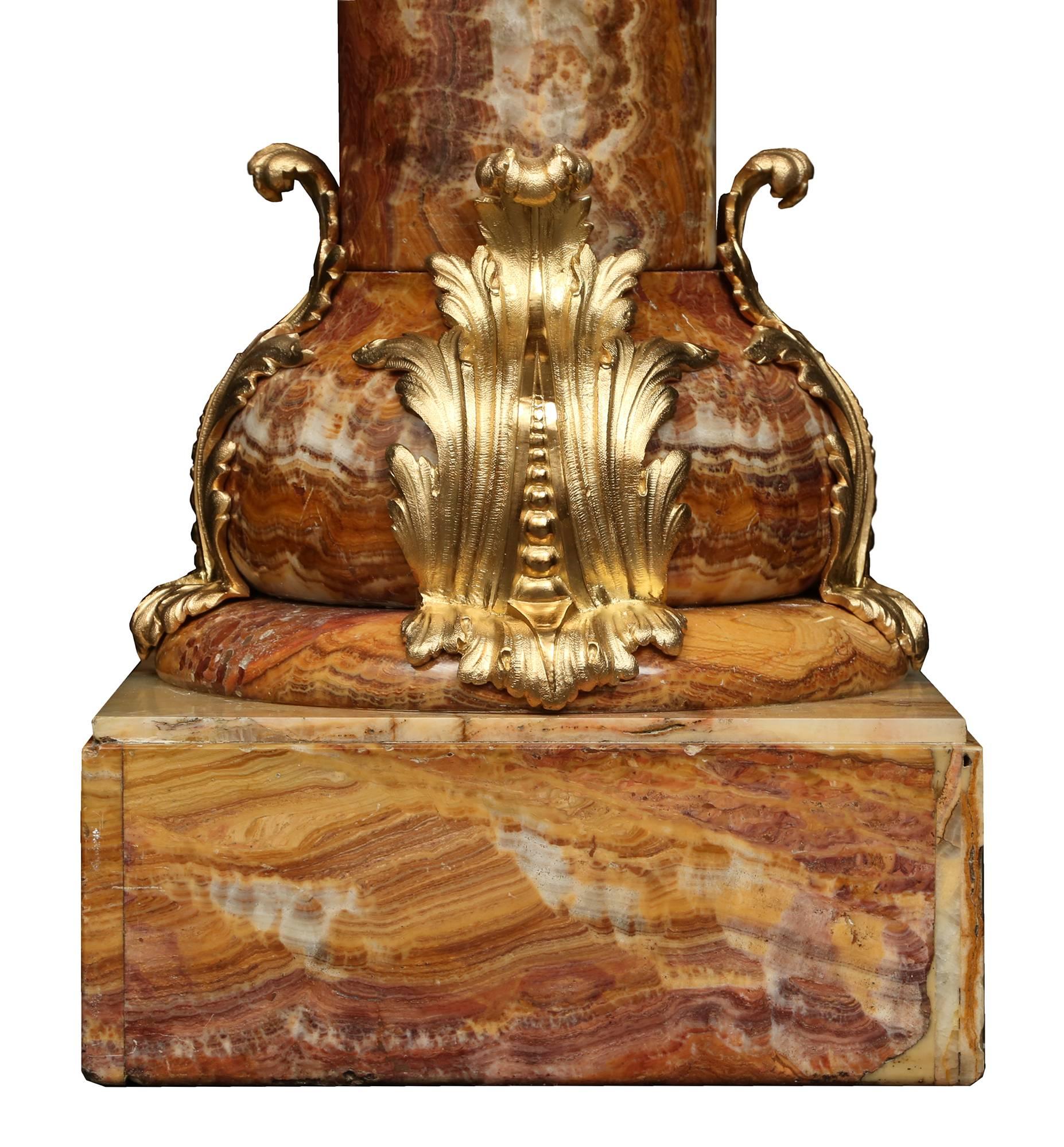 French 19th Century Belle Époque Period Onyx and Ormolu-Mounted Pedestals 2