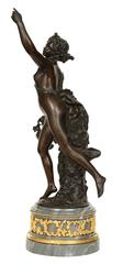 Pair of French 19th Century Louis XVI Style Bronzes on Marble and Ormolu Bases
