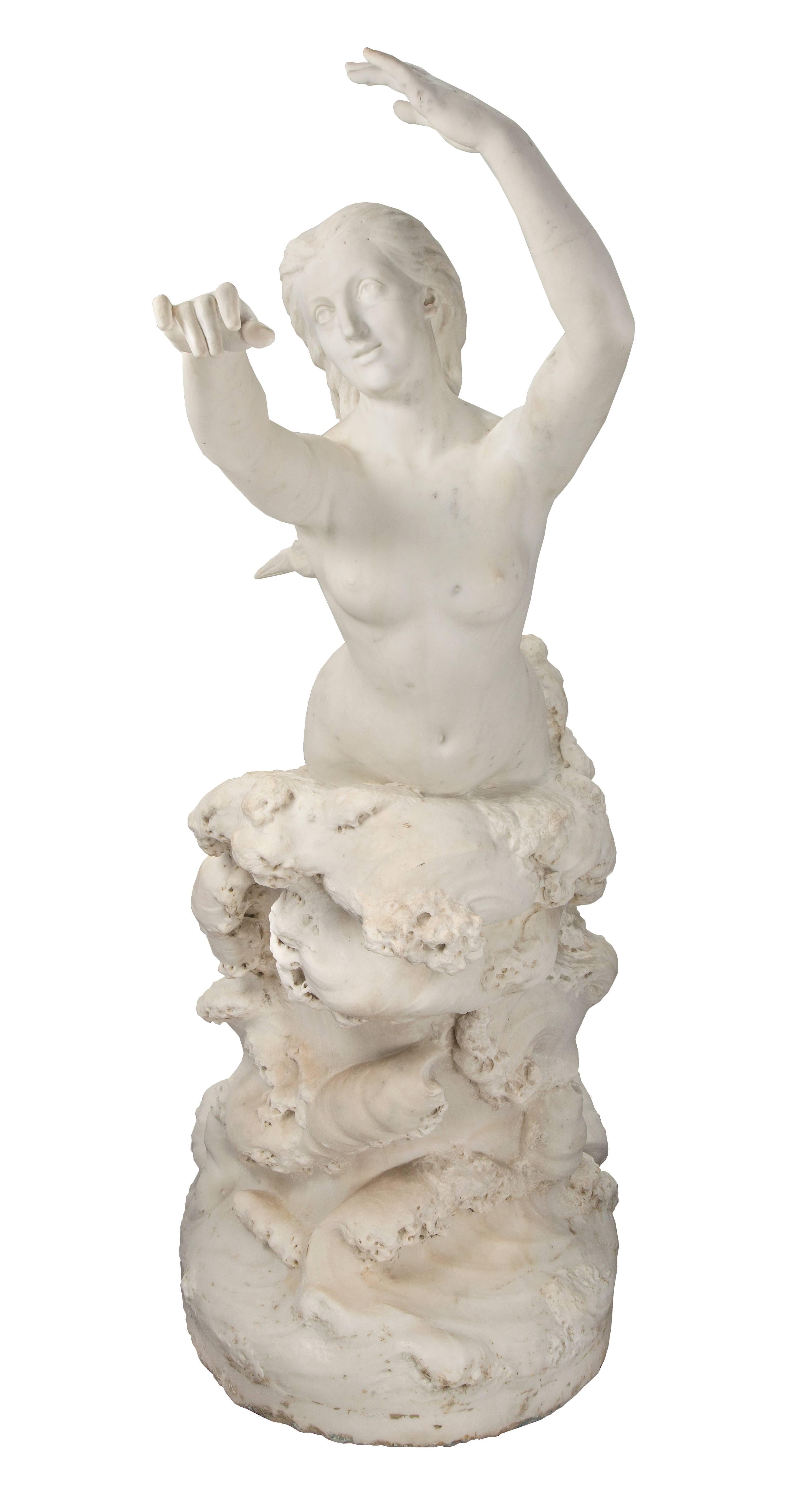 French 19th Century White Carrara Marble Statue, Signed E. Damé, 1892 1