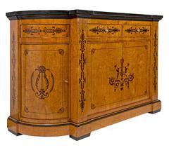 French 19th Century Charles X St. Burl Maple Inlaid Buffet