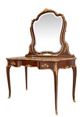 French 19th Century Louis XV Style Mahogany and Ormolu Vanity, Signed F. Linke