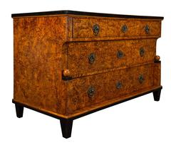 Continental Early 19th Century Neo-Classical St. Burl Walnut Biedermeier Chest