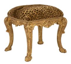 Pair of Italian 17th Century Louis XIV Period Giltwood Stools