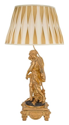 French 19th Century Ormolu Sculpture Mounted into a Lamp, by Mathurin Moreau