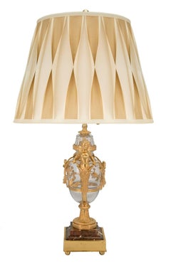 French 19th Century Louis XVI Style Baccarat Crystal and Ormolu Lamp