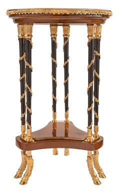 French 19th Century Louis XVI Style Walnut and Ormolu Side Table