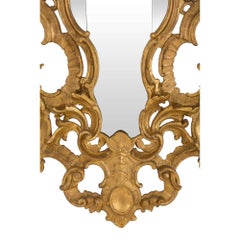 Late 17th -Early 18th Century Sicilian Giltwood and Polychrome Mirror
