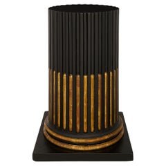 French 19th century Louis XVI st. patinated black and Giltwood pedestal