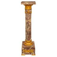 French 19th Century Louis XVI Style Marble and Ormolu Pedestal