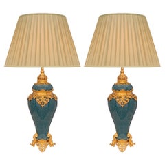 Antique Pair of French and Asian Collaboration 19th Century Régence Style Lamps