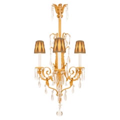 French 19th century Louis XVI st. Baccarat Crystal and Ormolu chandelier