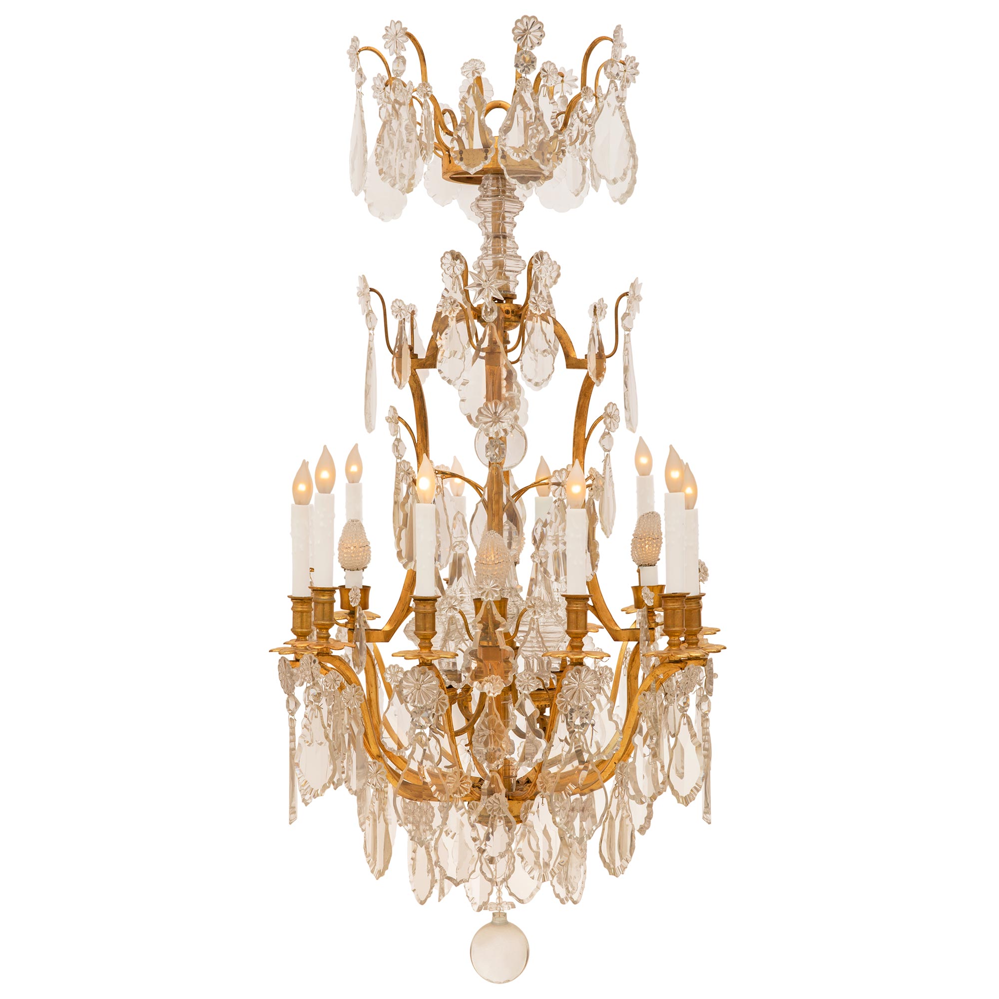 French 19th Century Louis XV Style Baccarat Crystal Chandelier