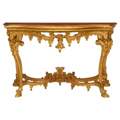 Italienisch 18. Jahrhundert Louis XIV Periode venezianischen st. Giltwood Konsole