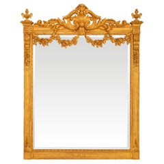 French 19th century Louis XVI st. Giltwood mirror