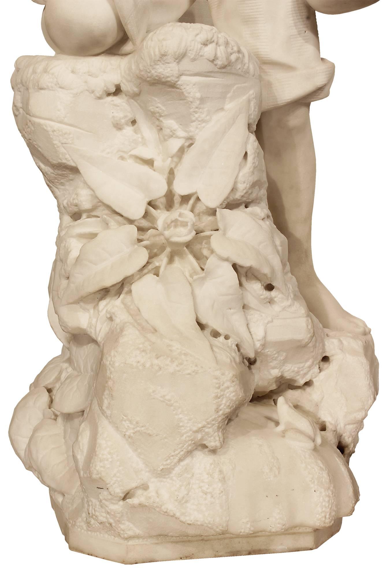 Italian 19th Century Carrara Marble Statue Signed P Bazzanti, Florence, 1888 4