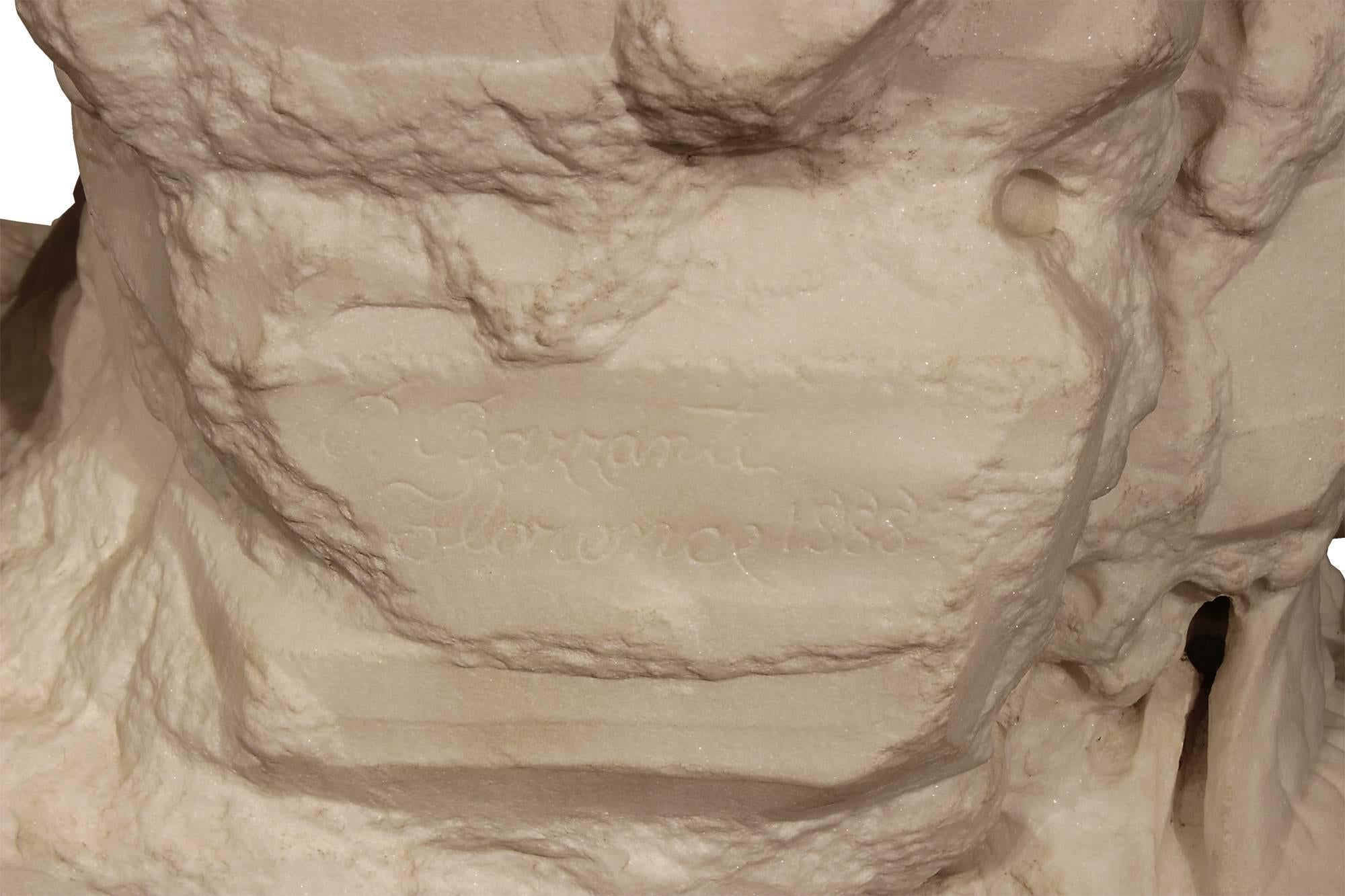 Italian 19th Century Carrara Marble Statue Signed P Bazzanti, Florence, 1888 5